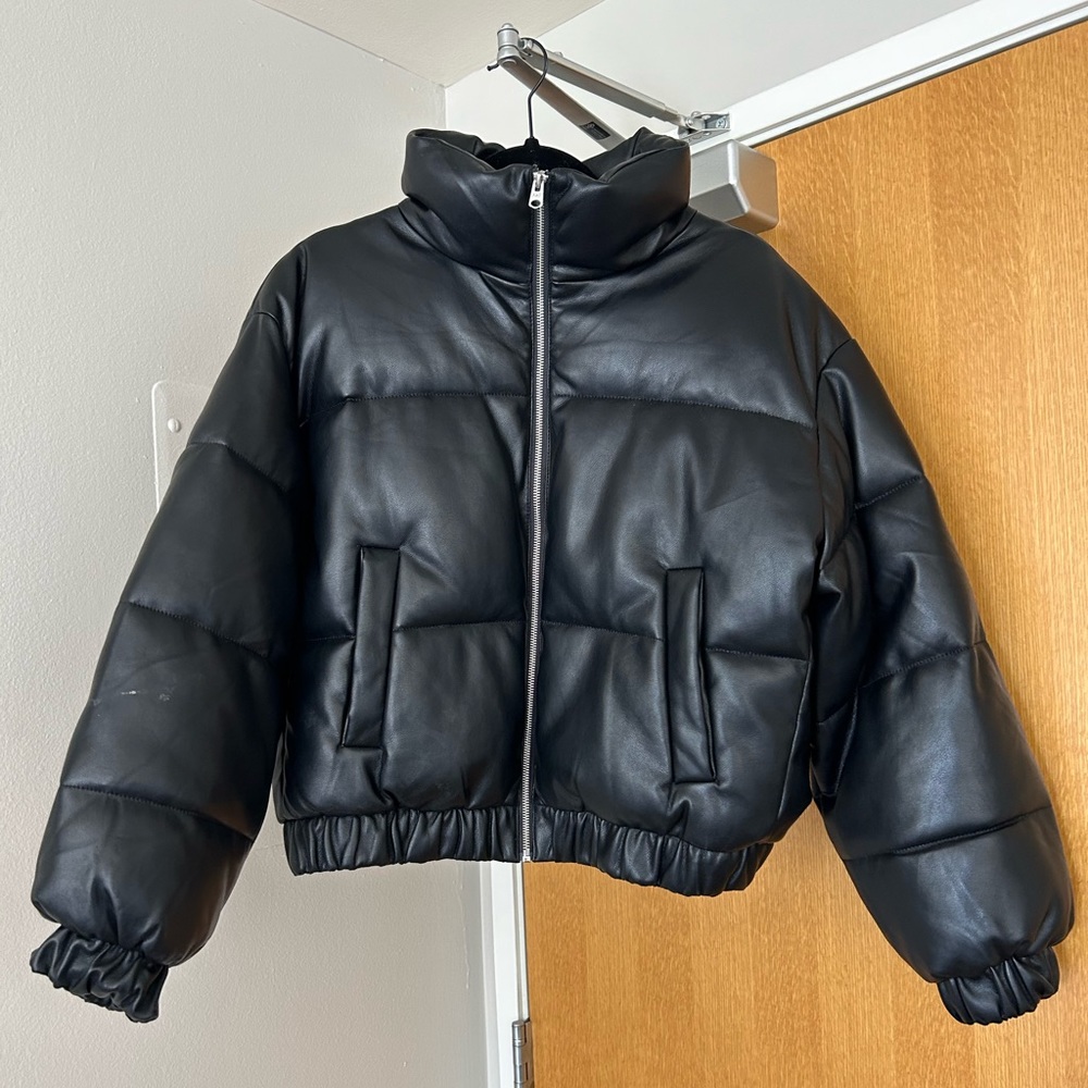 A&F: Leather Puffer